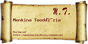 Menkina Teodózia névjegykártya